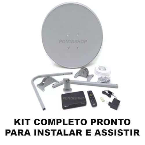 Kit Antena Nova Parabólica Ku Vivensis Digital Completa 100% Canais Livres Receptor Sat Full Hd LNBF