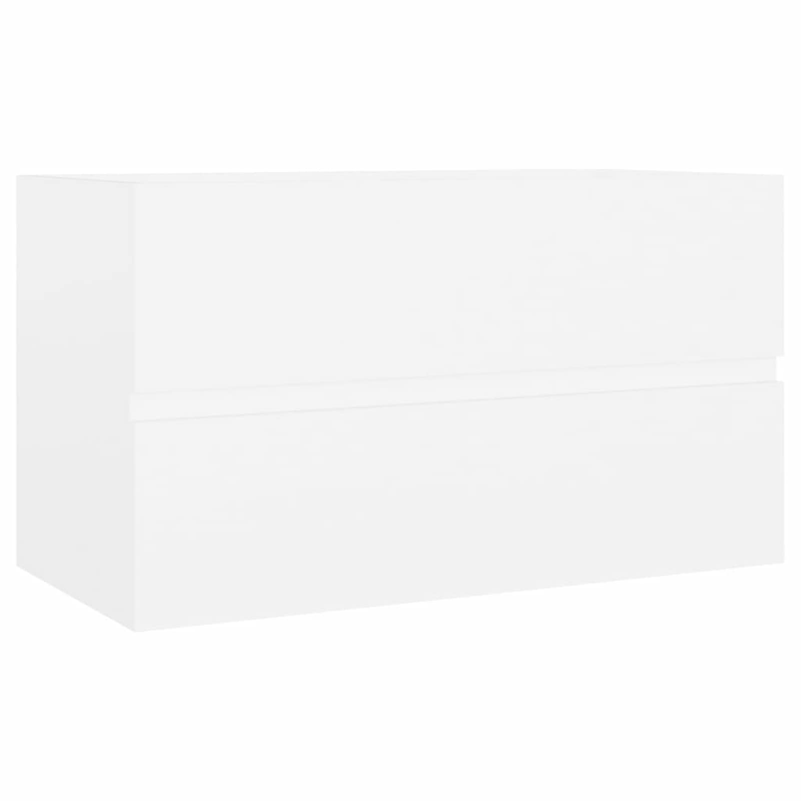 Meuble de Salle de Bain Armoire pour Lavabo - Meuble de Sol en Aggloméré Blanc 80 x 38,5 x 45 cm
