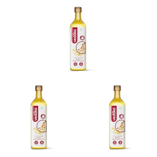 Image of Vedaka Cold Pressed Peanut (Groundnut) Oil 1l (Pack of 3)