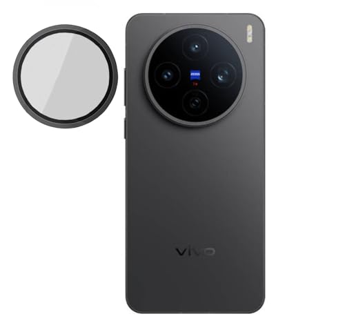 Image of AJM Camera Lens Protector Compatible with Vivo X200T, 9H Tempered Glass Camera Guard, HD Clear Anti Scratch Lens Protection, Bubble Free Easy Installation, Metal Ring Camera Cover (Black)