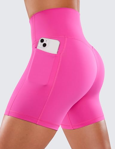 Image of CRZ YOGA Biker Shorts Pockets 5 inch | Naked Feeling, Sleek, Decent Compression, Yoga, High Waisted, for Women