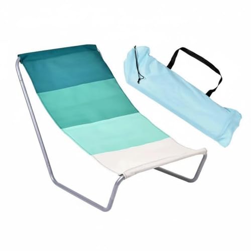 Qianly Tumbona de Playa Portátil Cómoda Silla de Suelo Plegable Ligera Hamaca de Suelo para Camping, Jardín, Multicolor M