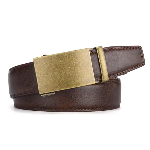 Mens Black Belt Leather Ratchet Belts for Men Adjustable Men's Belts for Dress Casual with Gift Box, Trim to Fit2