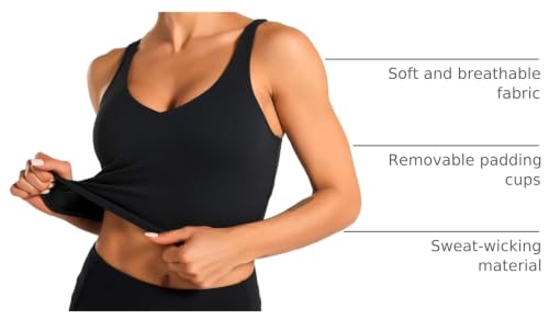 Image of Dragon Fit Sports Bra for Women Longline Padded Bra Yoga Crop Tank Tops Fitness Workout Running Top