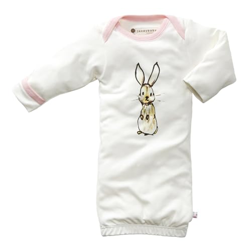 Babysoy Organic Jane Goodall Animal Print Baby Sleeper Gown/Sleepsack Rabbit 0-3 Months