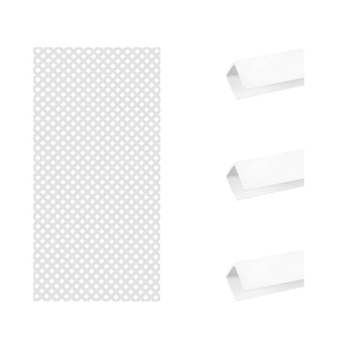 Pack Instalación Celosía PVC 18 Mm + 3 Perfiles Blanco 1x2 M
