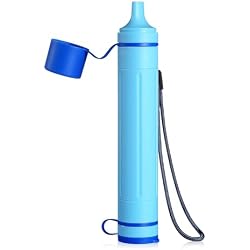 Greeshow Portable Water Filter Straw, Personal Water Filtration System with Replaceable Cartridge, 0.01 Micron Survival Water Purifier Gear for Hiking, Camping, Travel & Emergency Prep, 1 Pack