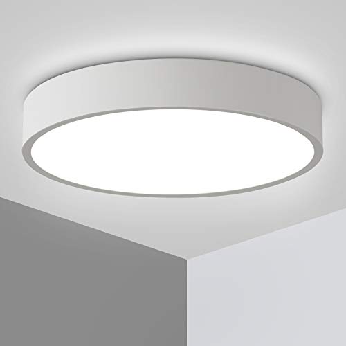 Plafón Led de Techo Moderno Lámpara de Techo de Comedor Habitación Salón Moderno 30W/40cm Redondo Iluminación Techo 6000k Blanco Frío con Control Remoto para Dormitorio Cocina Balcón Pasillo Baño