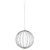 EGLO LED Fensterdeko hängend Mounty, Hängedeko Kugel, Dekoleuchte Weihnachten, Stahl in schwarz, warmweiß, IP44, Ø 40 cm