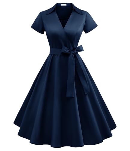 Timormode Cocktailkleid Damen Rockabilly Kleider Damen Festlich Abendkleid Kurz Vintage Kleider Damen 50er Jahre Kleider Damen Navy 3XL Timormode Cocktailkleid Damen Rockabilly Kleider Damen Festlich Abendkleid Kurz Vintage Kleider Damen 50er Jahre Kleider Damen Navy 3XL