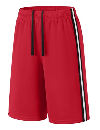Image of Somaibo Boys Athletic Shorts, Kids Basketball Quick Dry Mesh Short for Youth Soccer Gym Sports Running