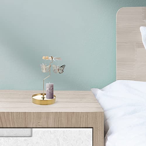 Osaladi Fireplace Decor 3Pcs For Design Decorations Candlestick Dinner Fireplace Candlelight Center Tea Stainless Romantic Steel Dining Decor Spining Candleholder Candle Elegant Table Wedding Decor #TOP3