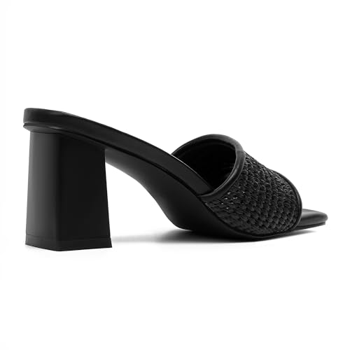 Image of vivianly Women Clear Low Block Heels Transparent Sandals