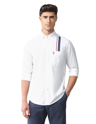 Image of U.S. POLO ASSN. Regular Fit Shirts for Men - 100% Cotton, Full Sleeve Mens Casual Shirts