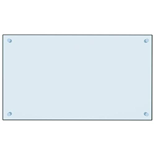 Tidyard Küchenrückwand Spritzschutz aus gehärtete Glas,Glasrückwand Glasplatte Rückwand Herdspritzschutz Wandschutz Herd Küche Hartglas für Küche,Herd,Fliesen,6 mm,Viele Größen,Weiß