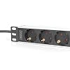 DIGITUS 4-Way Power Strip - 1U - 10 (254 mm) - Rack Mount in Network Cabinet - Silver/Black