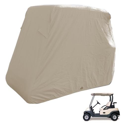 Formosa Covers | Deluxe 2 Seater Golf Cart Cover in Taupe, roof up to 58