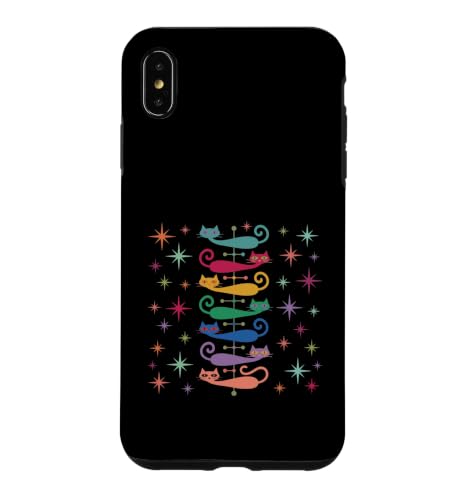 Retro Vintage Mid-century Modern Look Cats 50's 60's Style �X�}�z�P�[�X iPhone XS Max �p