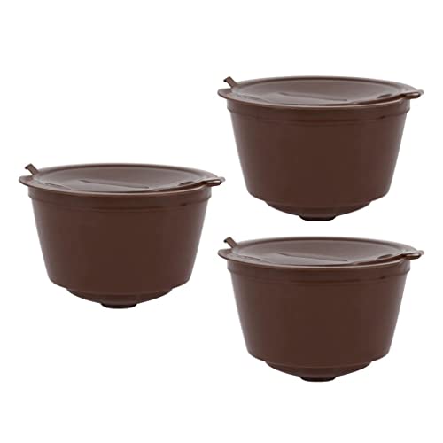 Image of 3 Pcs Reusable Coffee Capsule Filter Pod for Nescafe Coffee Machine Brown