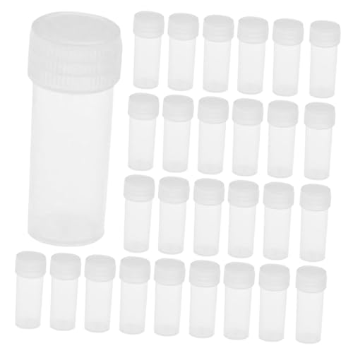 MUSISALY 100pcs Small Sample Bottles Plastic Lab Test Tubes Bottles Caps Leak-proof for Medication Storage