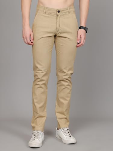 Image of Majestic Man Premium Cotton Slub Slim Fit Comfortable Solid Stylish Trousers
