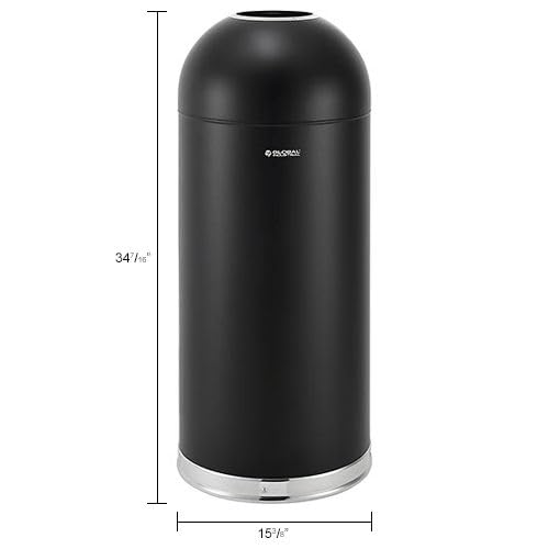 Caneca de basura negra de acero con tapa dome 15 gal miniatura 7