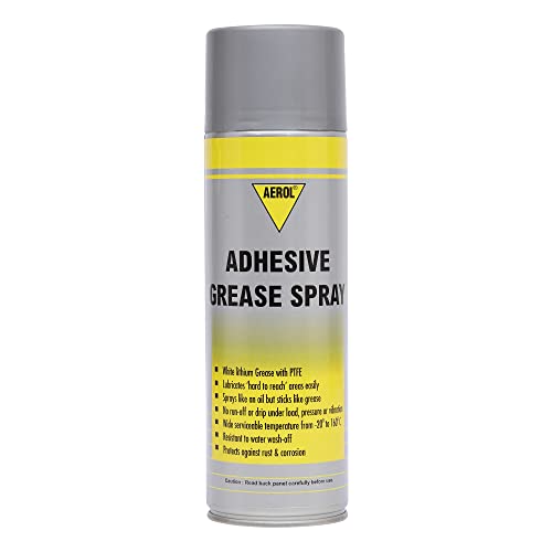 Image of Aerol Adhesive Grease Spray Grade 7000 | White Lithium Grease Fortified with PTFE for Bearings, Chains & Gears | High-Temperature Lubrication | -20C to 160C | 300 g / 464 ml | 1 Piece