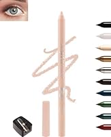 Nackt Gel Eyeliner, Creme Kajalstift Nude, Wasserfest Langlebig, Wischfest Eyelinerstift mit Anspitzer, Hypoallergen Highlighter Pen für Empfindliche Augen, Leicht Anwendbar, Makeup Gift for Women-03