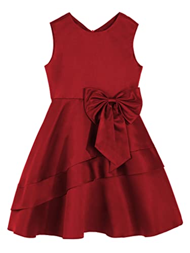 YEAHDOR Girl's Satin Princess Dress Elegant Flower Girls Bowknot Special Occasion Ball Gown3