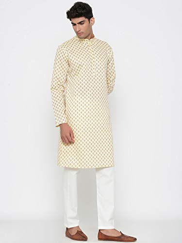 Elina fashion Men's Satin Cotton Kurta Pajama Set Tunic Indian Traditional Festival Kurta Payjama Wear3
