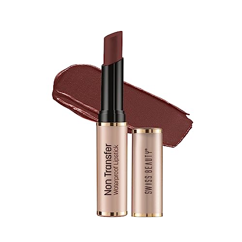 Image of Swiss Beauty Non Tranfer Lipstick Long Stay & Smooth, Chocobar, 3g (Matte Finish)