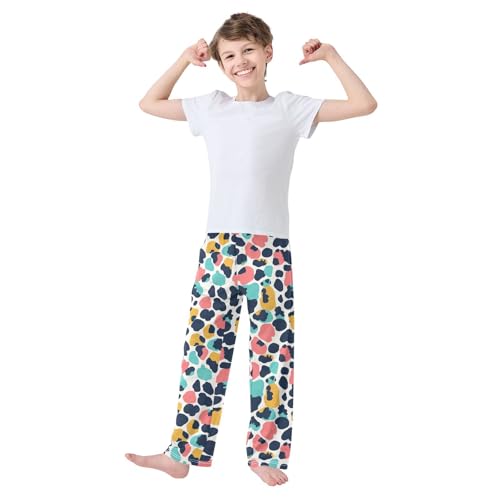 Boys' Pants Leopard Print Cheetah Spots Colorful Long Bottoms Jogger Pants Elastic Waist Trousers with Pockets S-XL2
