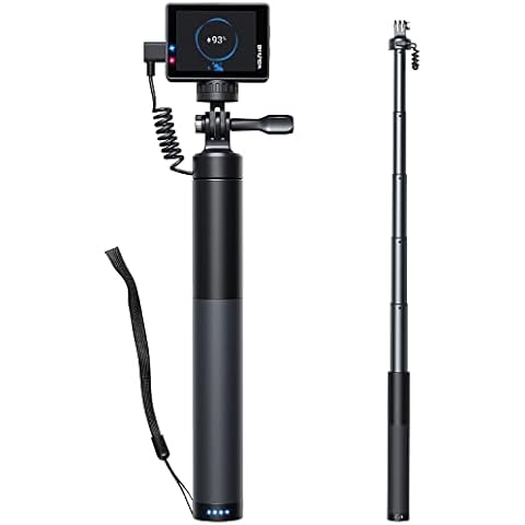 WOLFANG GB2200 Rechargeable Selfie Stick with 2600mAh Rechargeable Battery, Selfie Stick Black Rotation for Sports Camera, Gopro, and Travel(24-60CM) Cover