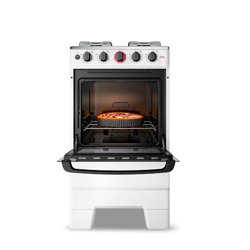 Fogão a Gás Mesa Inox Forno 50L Limpa Fácil e Acendimento Automático Esmaltec IDEAL Super F4IAB Cor Branco 4 bocas Bivolt