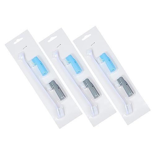 HOLIDYOYO Pet Health Tool 3 Piece Cat Dog Toothbrush Set 6pcs Finger Toothbrush Gentle for Pet's Gum Teeth