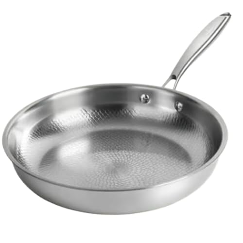 Huxibai Antihaft-Pfanne, kratzfest, Induktion mit gehämmertem Titan, zum Kochen auf dem Herd: Pfannkuchen, Frühstück, Eier, Fisch, Filet