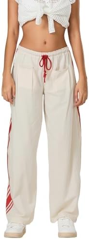 Mylleure Women Y2k Track Pants Side Striped Wide Leg Baggy Pants ...
