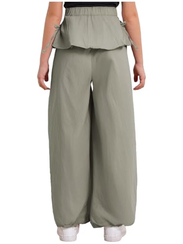 Linjinx Kids Girls Bowknot Peplum Star Studs Track Pants Cute Wide Leg Trousers Joggers Hip Hop Dance Sweatpants2