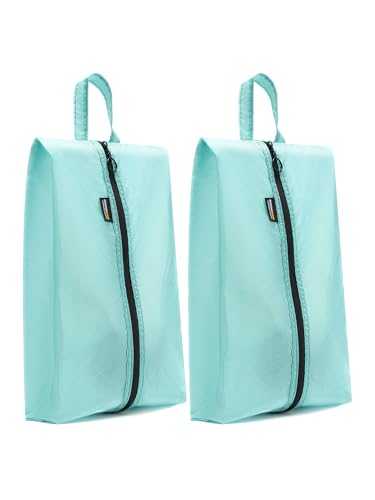 SOARSAIL 2 Pack Shoe Bags for Travel Water-Resistant Organizers Cyan
