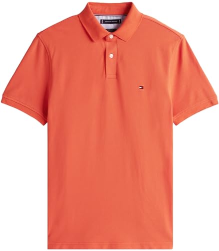 Tommy Hilfiger Herren Poloshirt Kurzarm 1985 Regular Fit, Orange (Brilliant Orange), M – Ansicht 4
