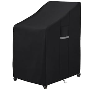 Dokon Gartenstühle Abdeckung mit Belüftungsöffnungen Wasserdicht Winddicht UV Beständiges Stapelstühle Abdeckhaube Robustes Oxford-Gewebe Schutzhülle für Gartenstuhl Stapelstuhl (65x75x80/120cm)