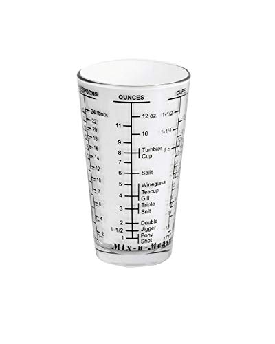 Kolder 26100 Mix N Measure Glass, Heavy Glass, Multi-Purpose Liquid and Dry Measuring