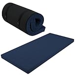 MeMoreCool Roll Up Floor Mattress Single, High Density Foam Portable Futon Foldable Mattress with Travel Bag, Floor Sleep Guest Bed Soft Mat for Travel, Car Tent, 190x90cm, Navy
