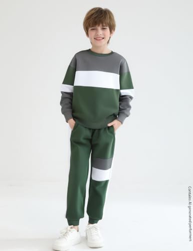 Image of mkodopy Boys Clothes Hoodie Sweatsuits Tops and Pants Boys Fall Winter Outfits Boy Clothing Set