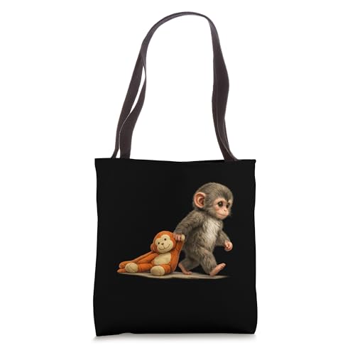 Bolso Tote de Peluche Baby Macaque Monkey Punch miniatura 1
