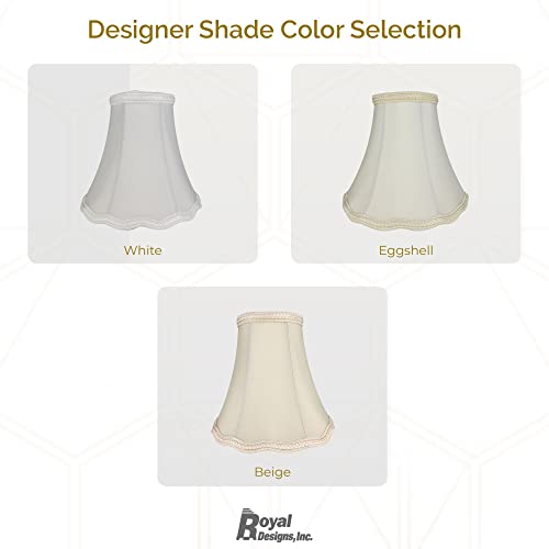 Image of Royal Designs, Inc. Scalloped Bell Designer Lamp Shade, Round Clip Fitter, DSO-83RC-8WH, 4 x 8 x 7.25, White