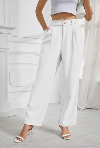 Womens Wide Leg Business Casual Pants High Waisted Straight Leg Pants Work Trousers with Pockets Slacks for Women3