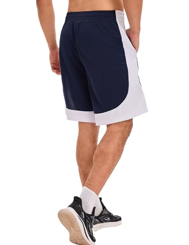 OYGSieg 6 Pack Mens Mesh Athletic Basketball Shorts Gym Shorts with Pockets, Quick Dry Workout Running Shorts Casual for Men4