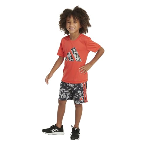 Image of adidas boys Short Sleeve T-shirt and Printed Shorts 2-piece Set