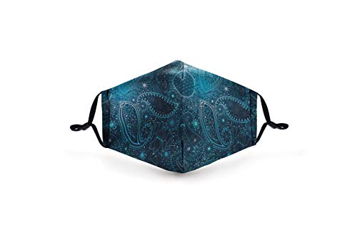 Funky Planet Couver de Protección Facial Reutilizable Fantásticos Diseños (Blue Leaves) Cover